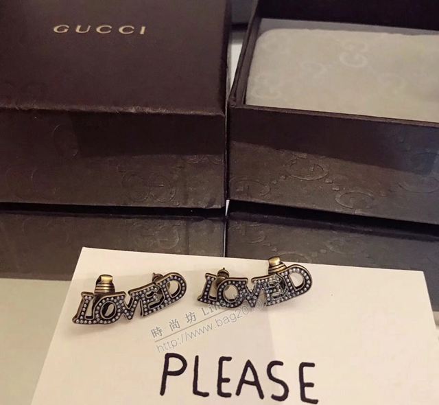 GUCCi飾品 古馳字母耳環 Gucci新款love耳釘耳夾  zgbq1205